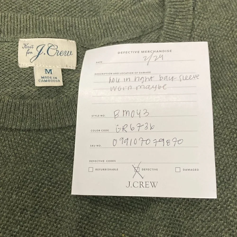 J.Crew Cotton piqué-stitch crewneck sweater